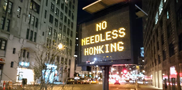 Meaningful Honking only in New York...