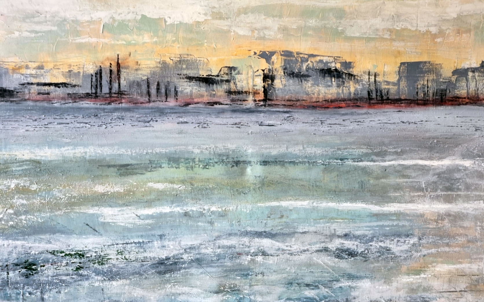 Abstract painting of a land / waterscape